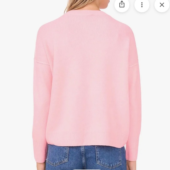 NWT Vince Camuto Heart Sweater Pink Red Graphic Pullover Women's XL - Picture 2 of 12